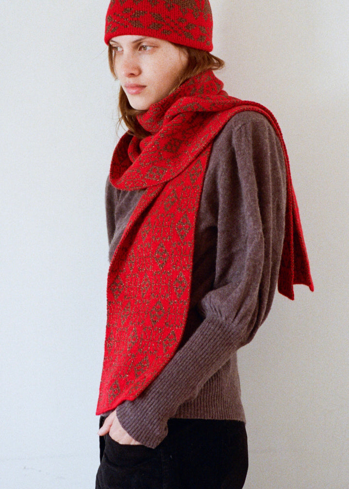 RED LAILA SCARF