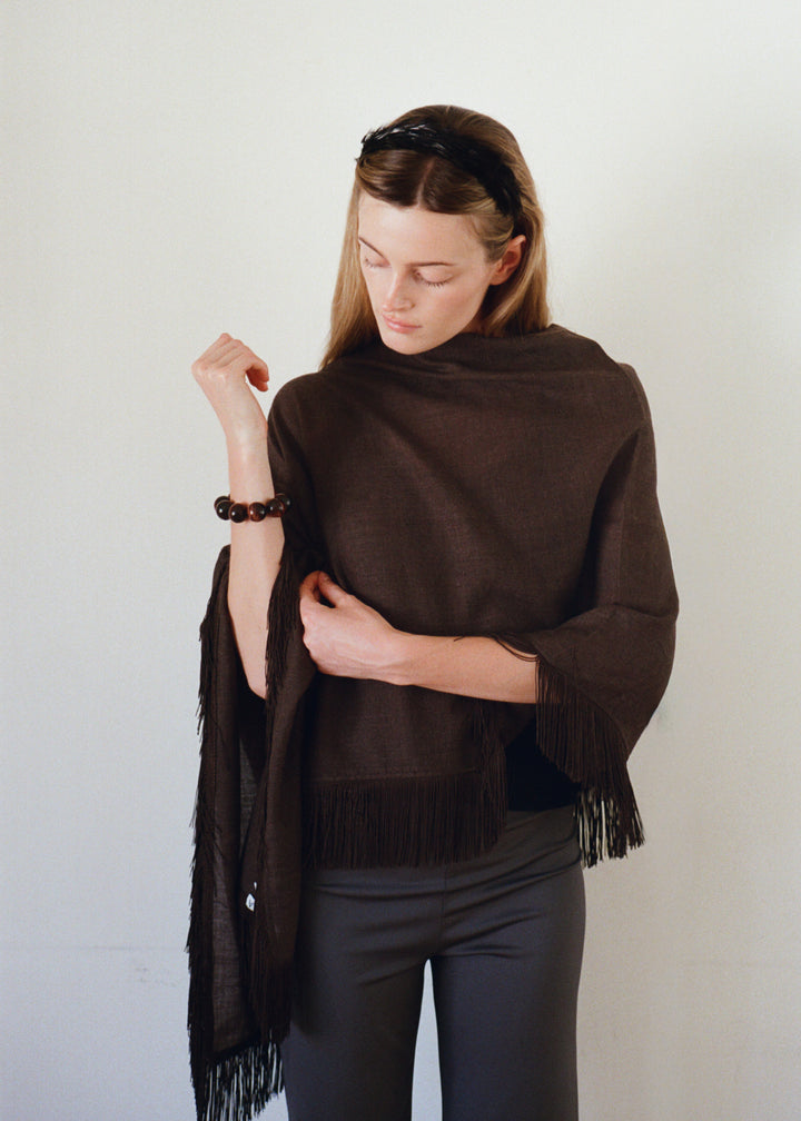 Brown Cedar Suiting Poncho