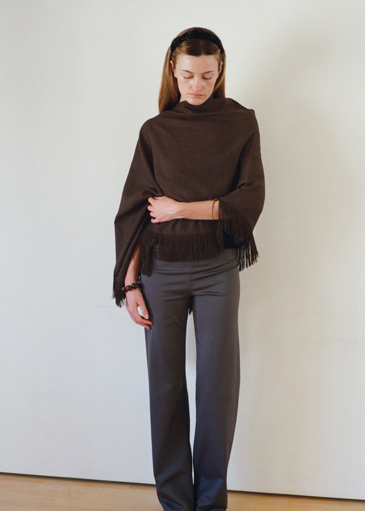 Brown Cedar Suiting Poncho