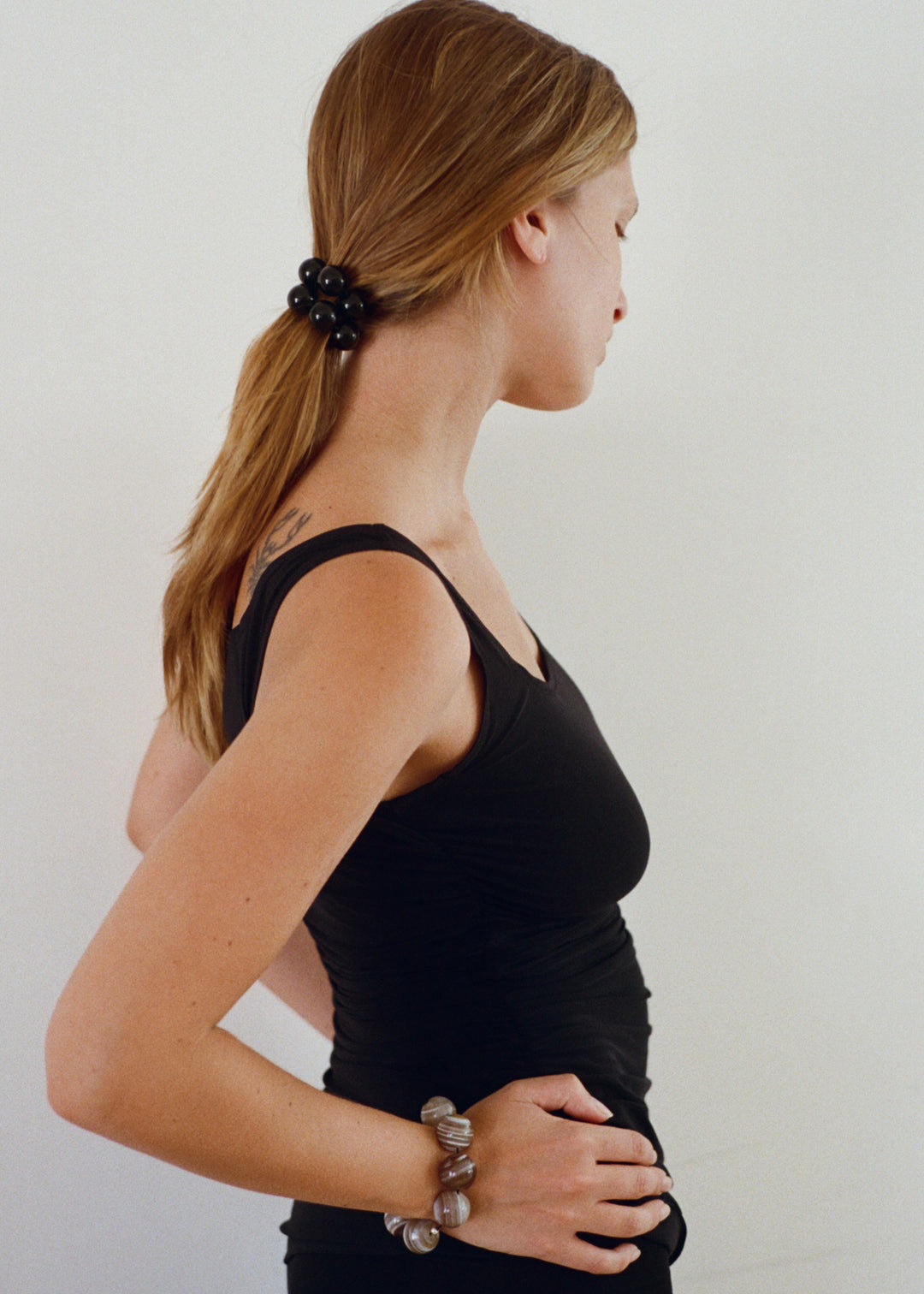 Black Agathe Agate Hair Cuff