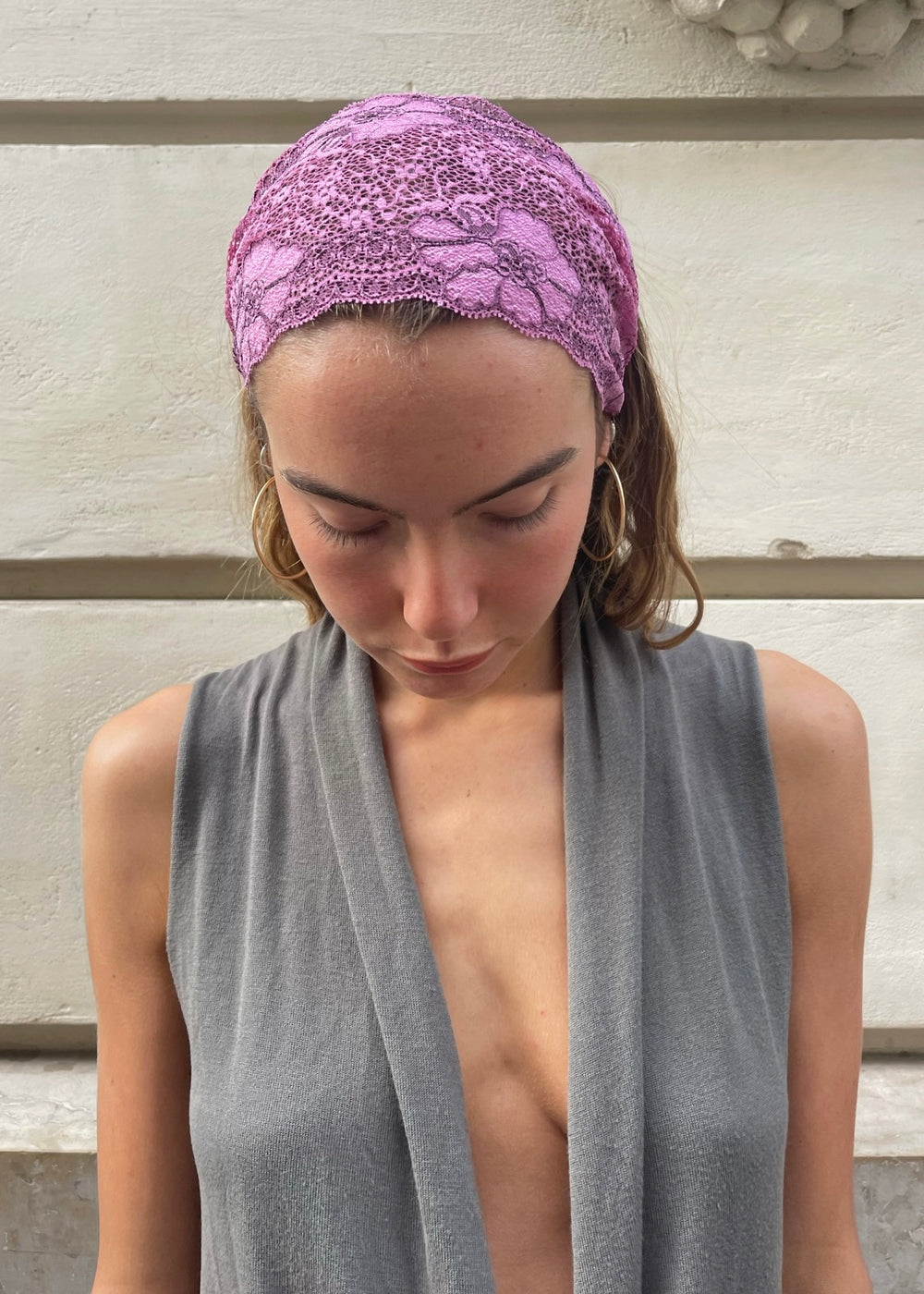 Merrma Stretch Lace Hair Bandeau, Bandana, Headpiece. Made in Paris sustainably.