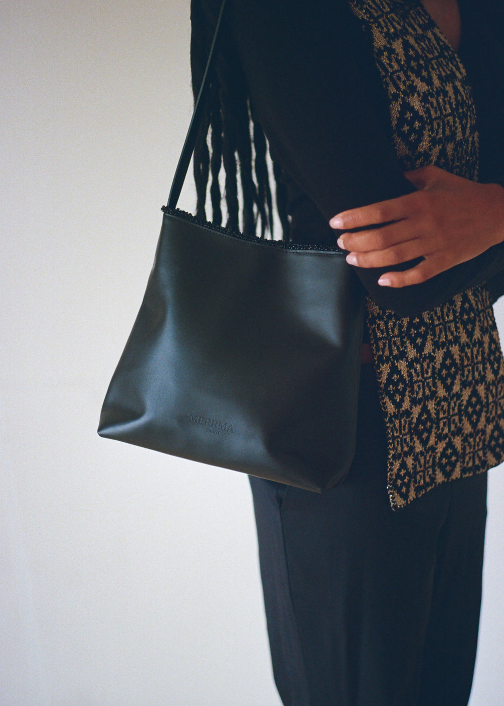 Adelite Beaded Leather Shoulder Bag – Merrma, handmade in Paris
