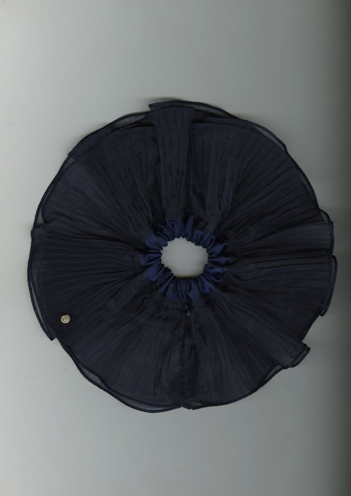 Blue Orchid Pleated Organza Scrunchie – Merrma, handmade in Paris