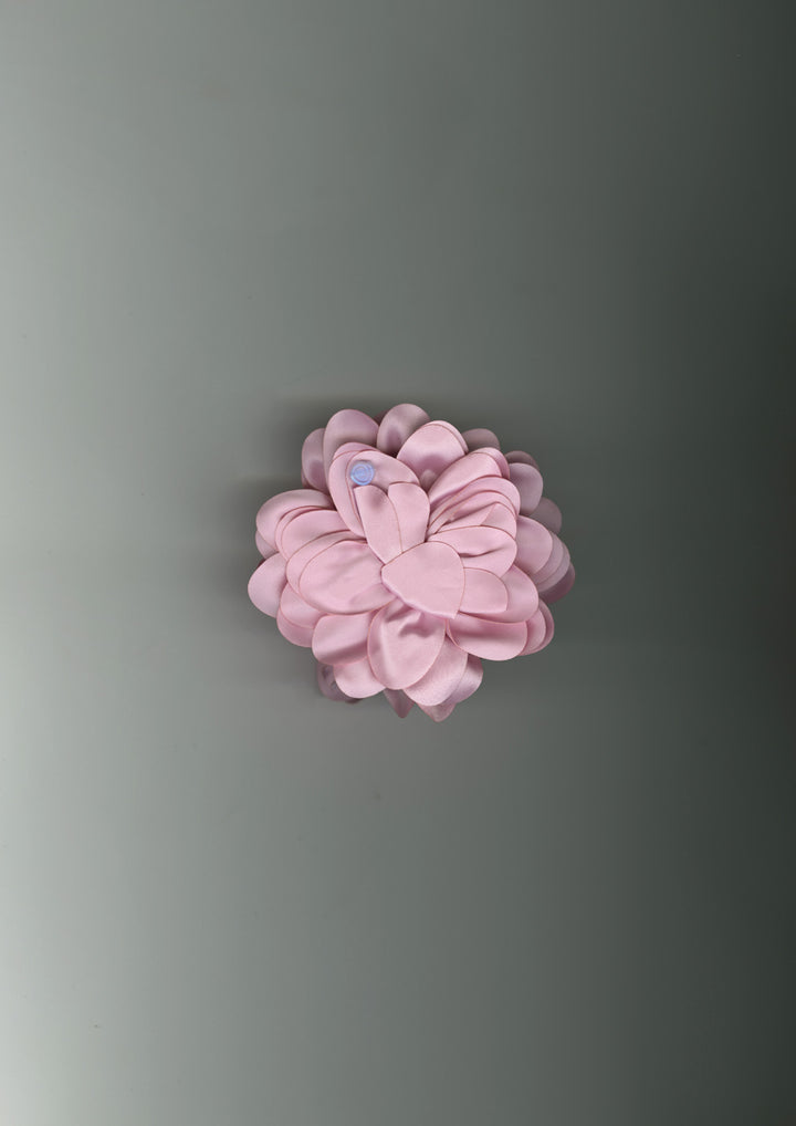 Blush Dahlia Satin Flower Scrunchie – Merrma, handmade in Paris