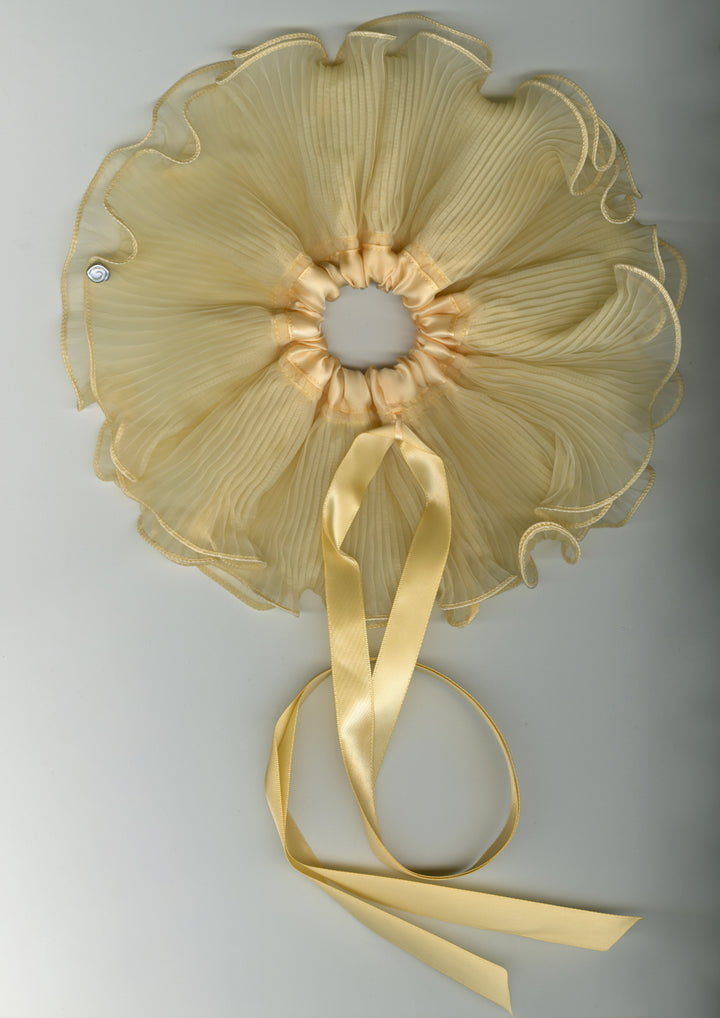 Butter Orchid Pleated Organza Scrunchie – Merrma, handmade in Paris
