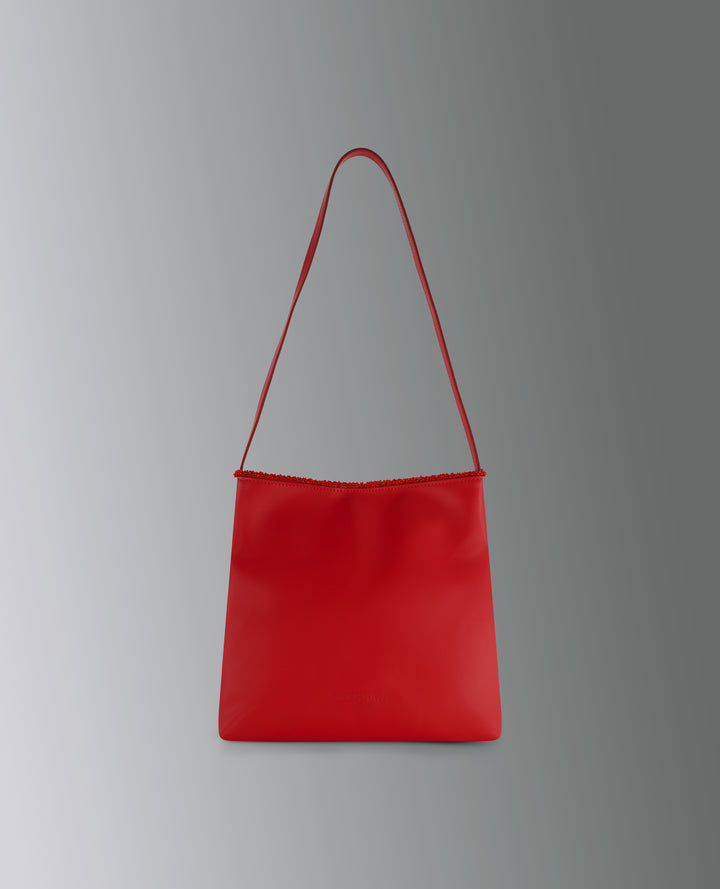 Cinnabar Beaded Leather Shoulder Bag – Merrma, handmade in Paris
