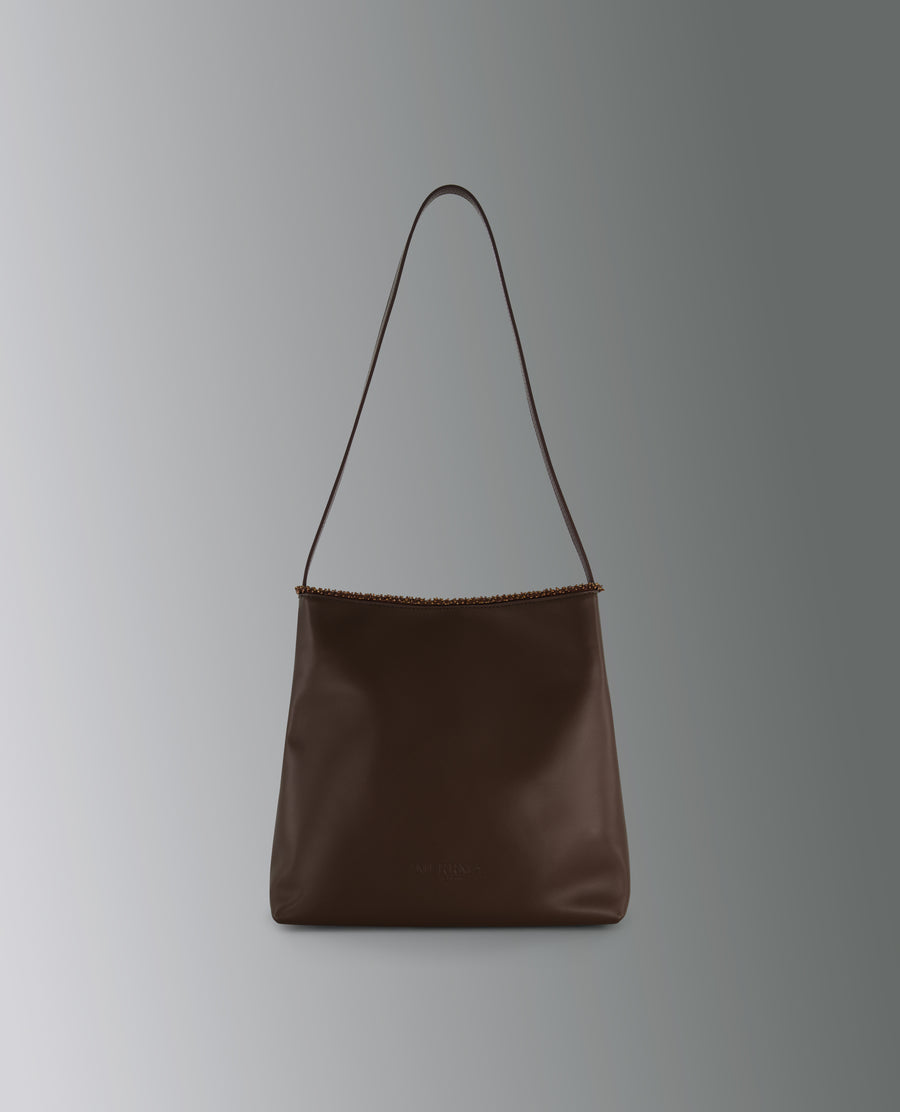 Gembone Beaded Leather Shoulder Bag – Merrma, handmade in Paris