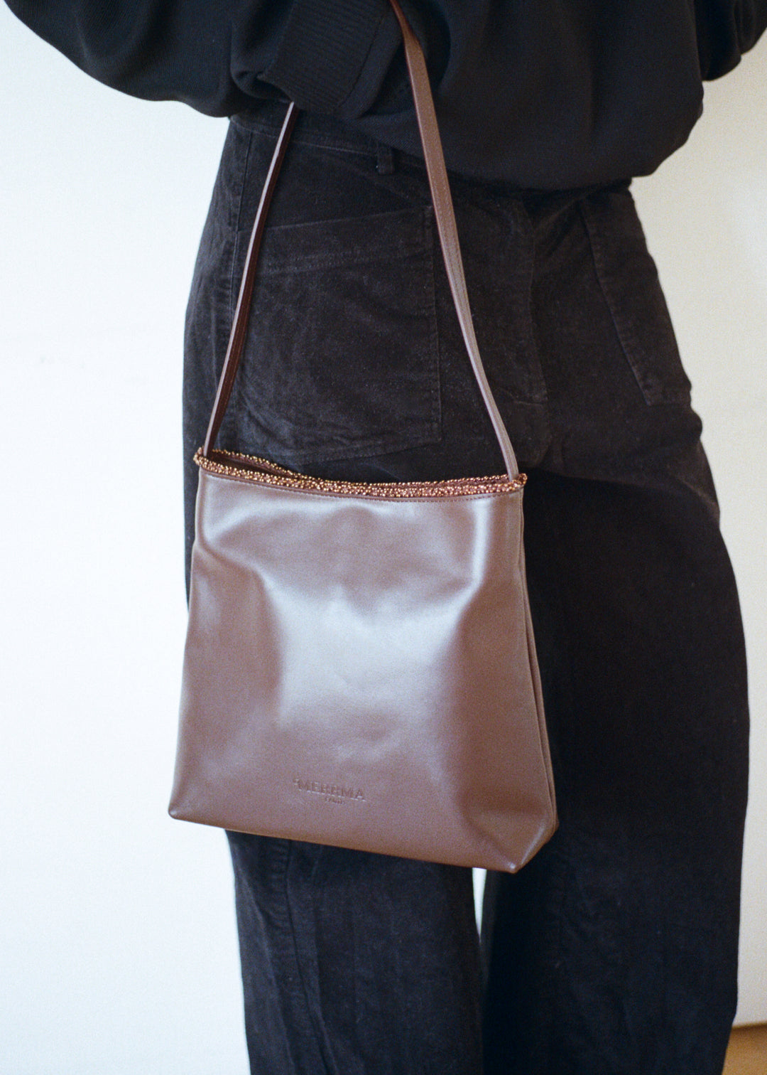 Gembone Beaded Leather Shoulder Bag – Merrma, handmade in Paris