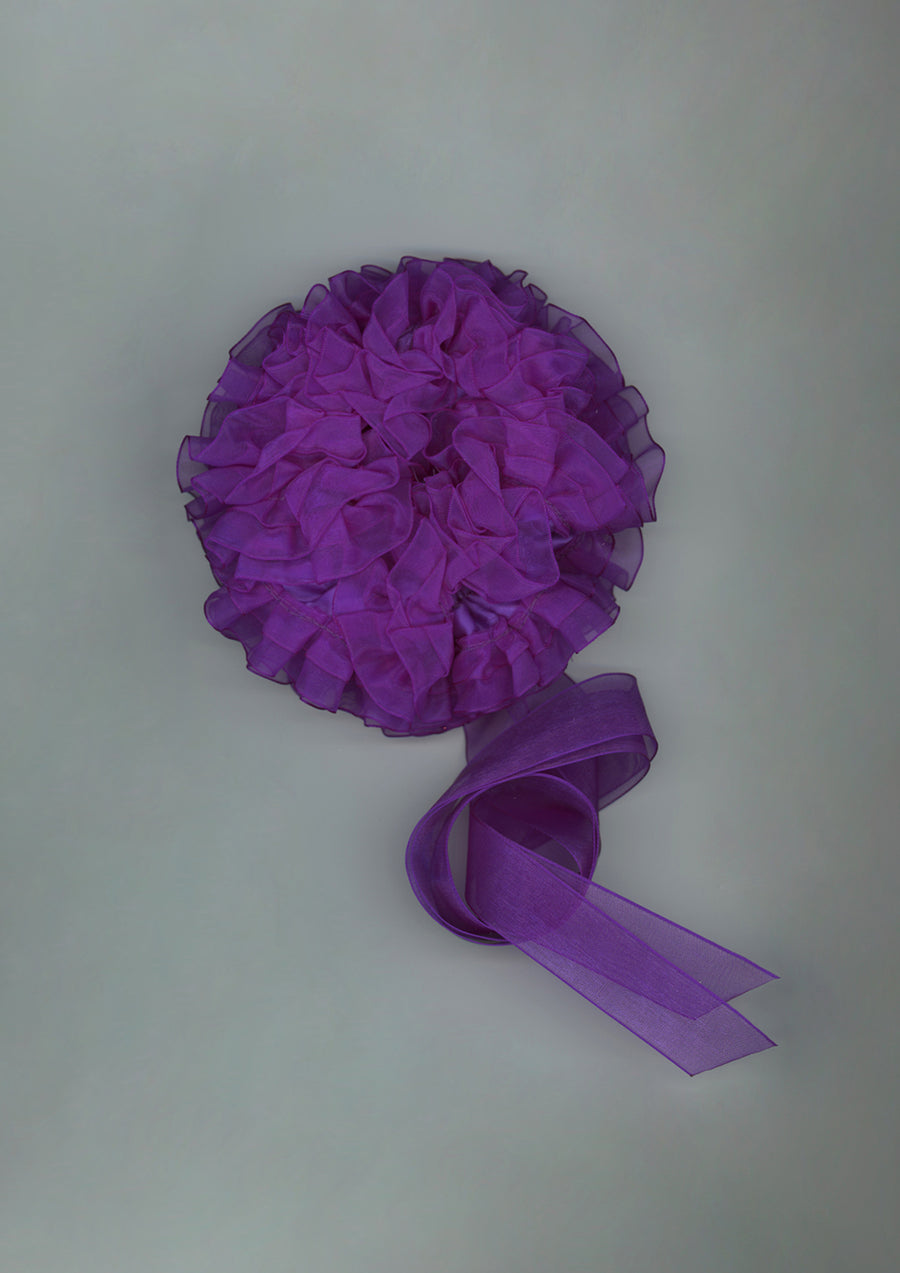 Mauve Ruffled Organza Scrunchie – Merrma, handmade in Paris