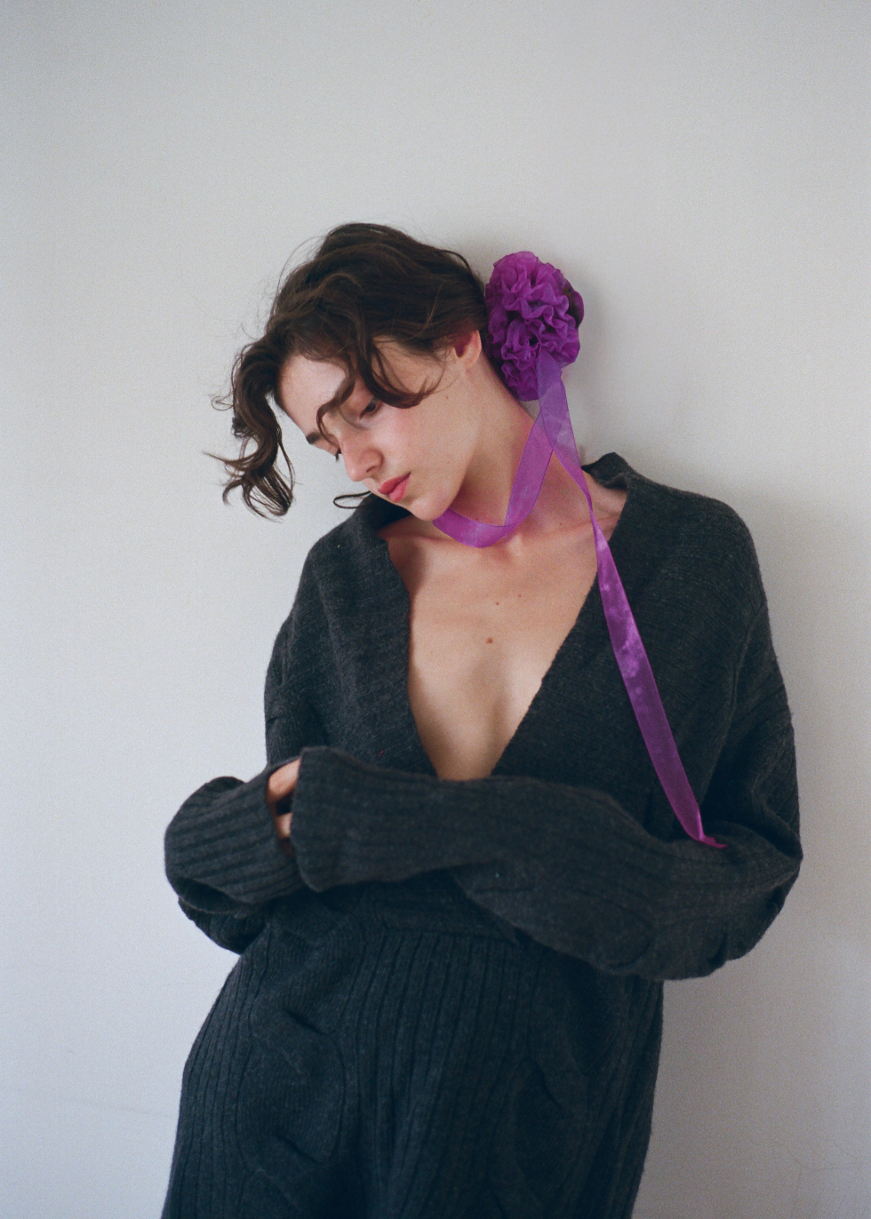 Mauve Ruffled Organza Scrunchie – Merrma, handmade in Paris