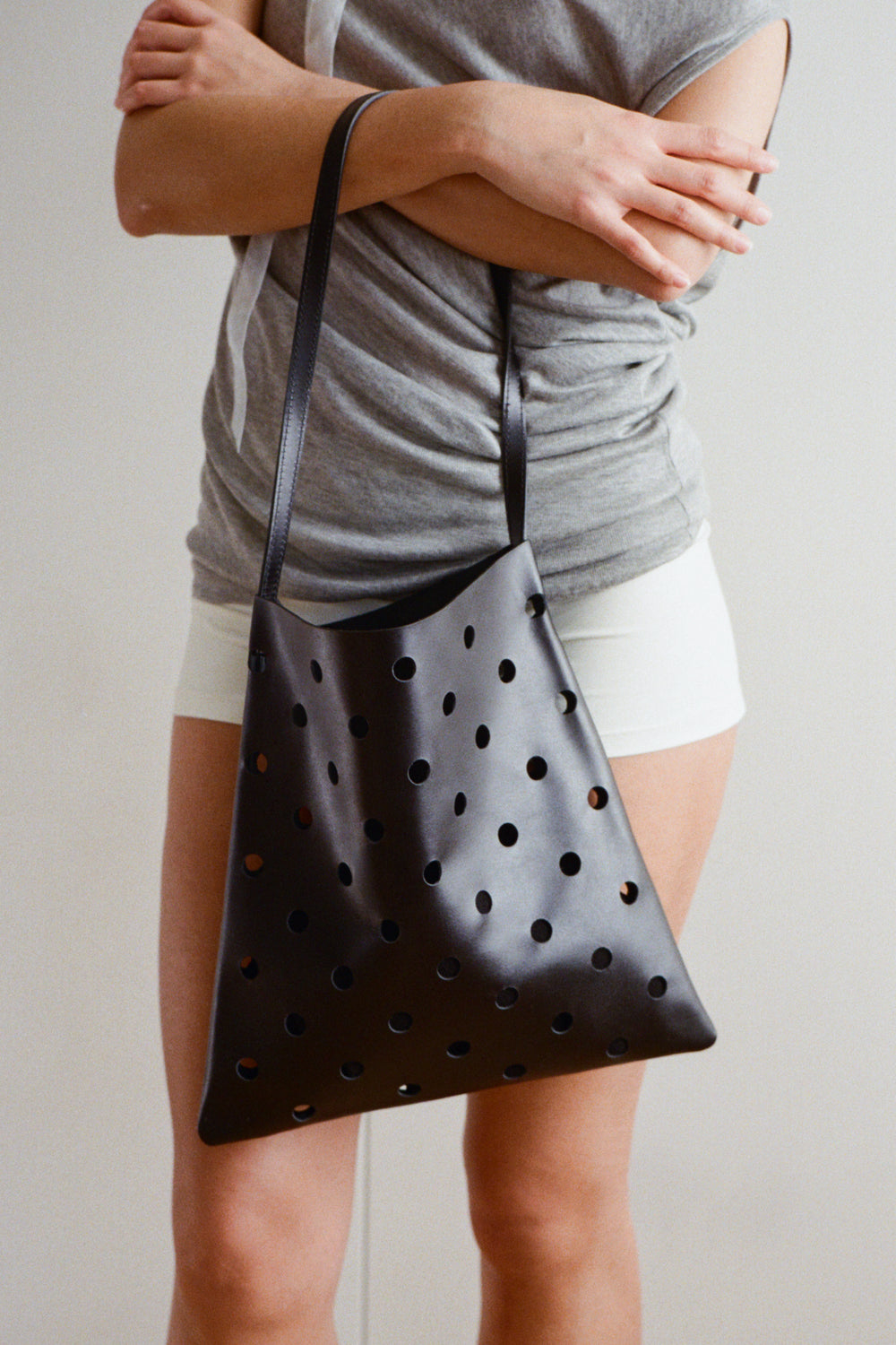 Obliqua Perforated Leather Bag – Merrma, handmade in Paris