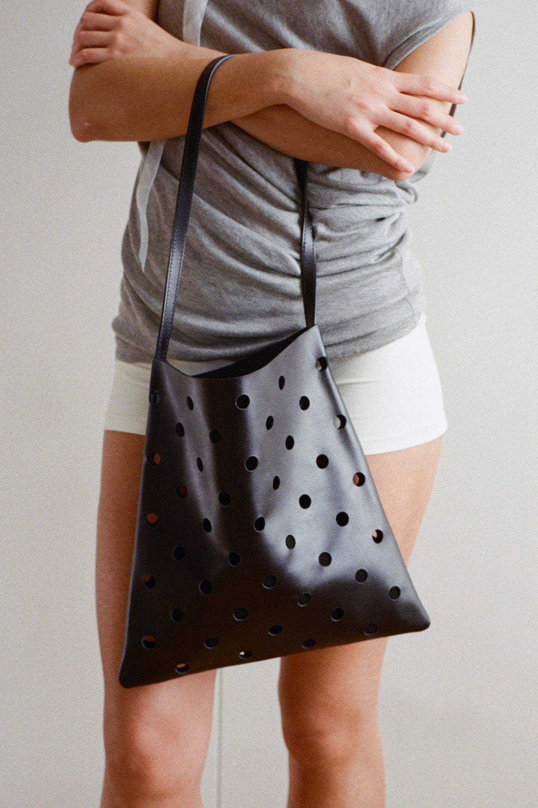 Obliqua Perforated Leather Bag – Merrma, handmade in Paris
