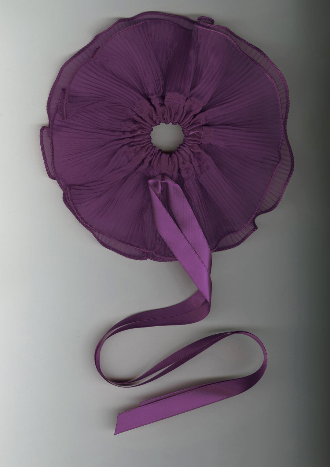 Plum Orchid Pleated Organza Scrunchie – Merrma, handmade in Paris